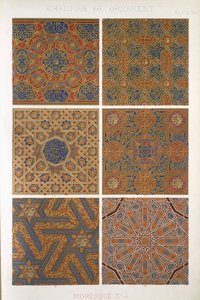 Moresque No 4、Plate XLII、「The Grammar of Ornament」、Owen Jones（1809-68） 作： Owen Jones